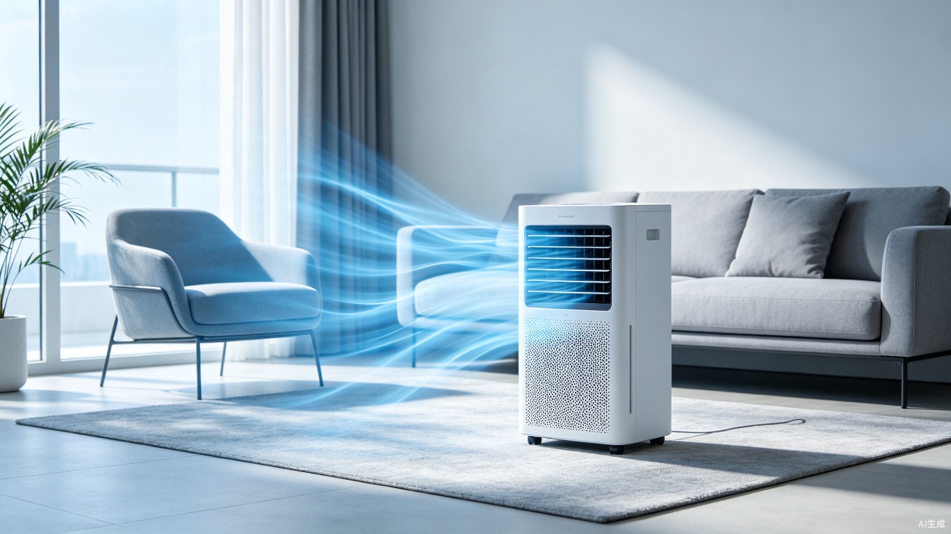 Climatiseur portable Coolizi dans un salon moderne